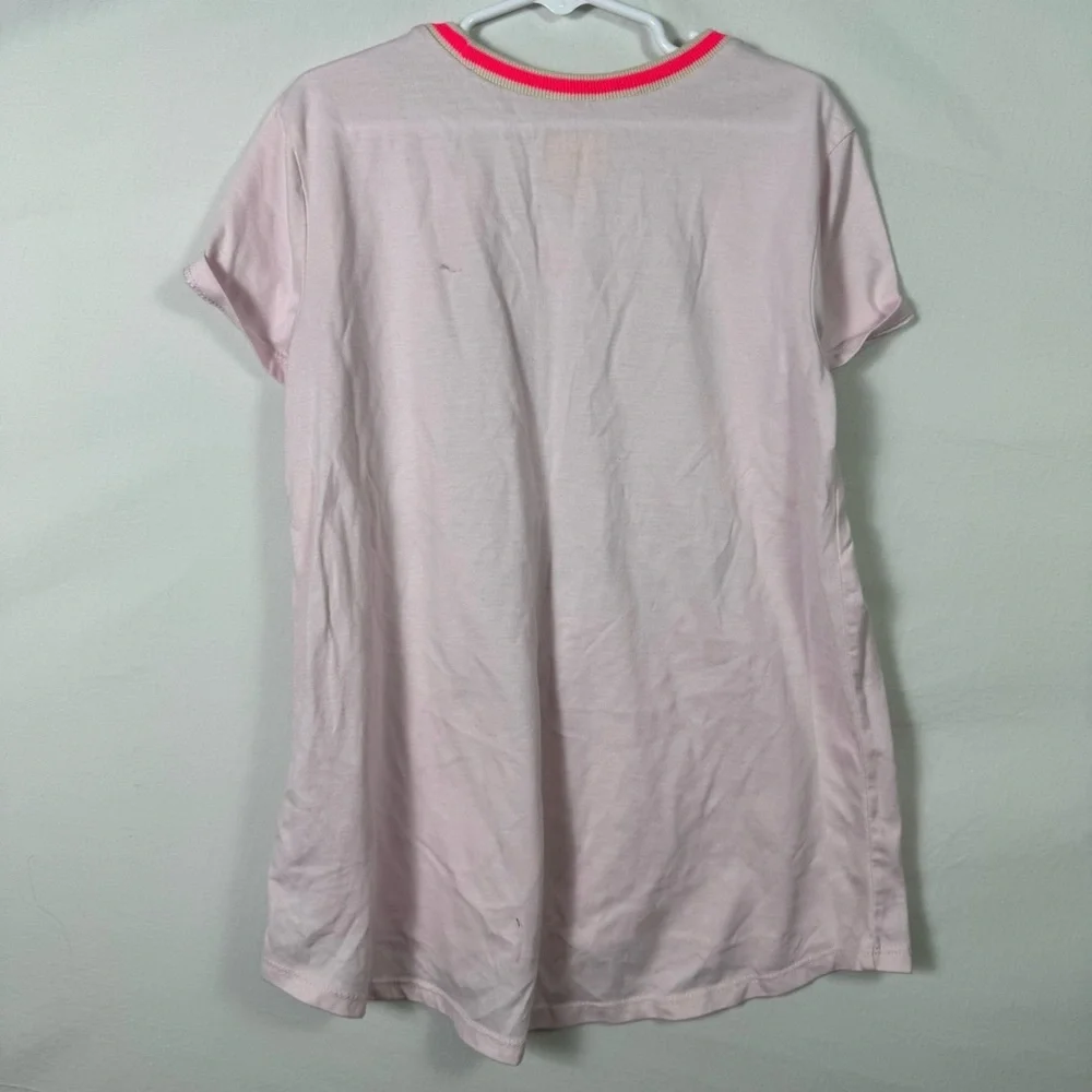 Harper Canyon Pink and Green Short Sleeve Tee Girls Size L